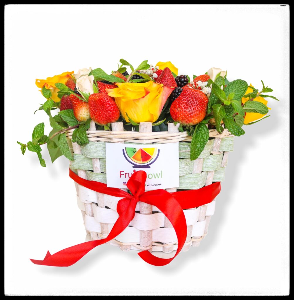 (FB 33)Fresh Berry’s & Flowers designed in a Basket Fruit For Every